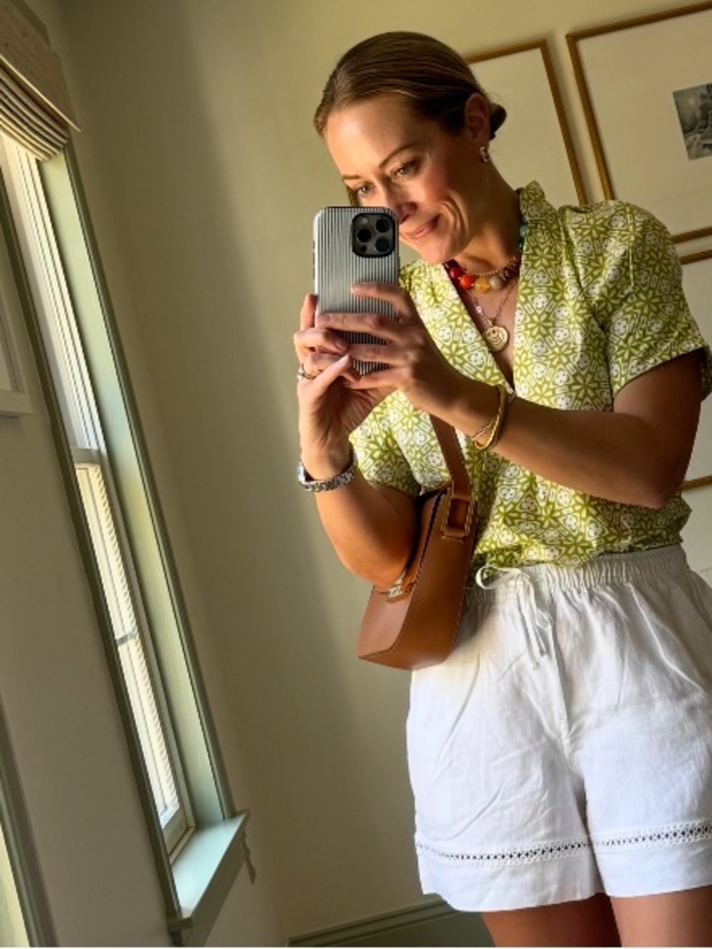 Light Green Printed Short Sleeve Shirt
